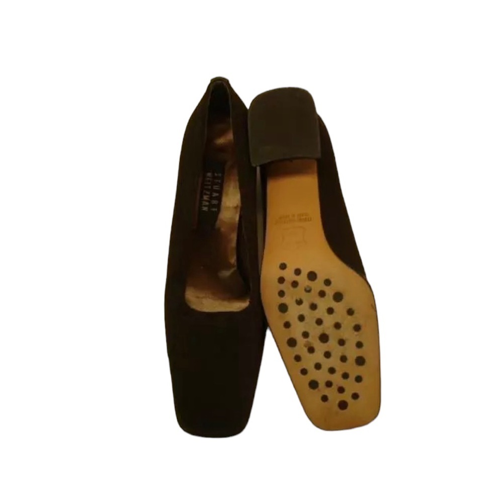 Stuart Weitzman Brown Stretch Fabric Low Heel